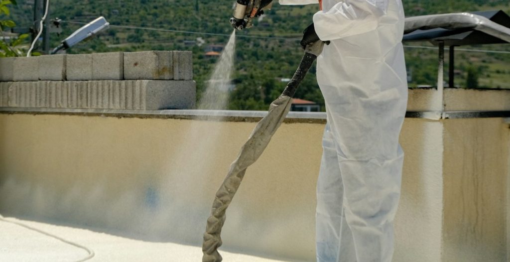 Spray foam roofing